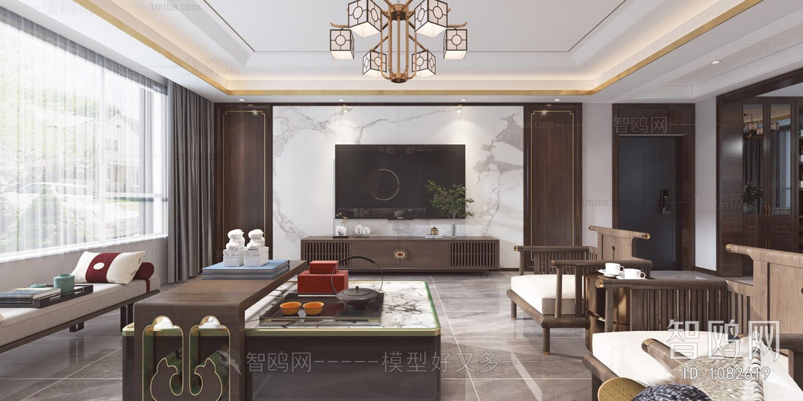 New Chinese Style A Living Room