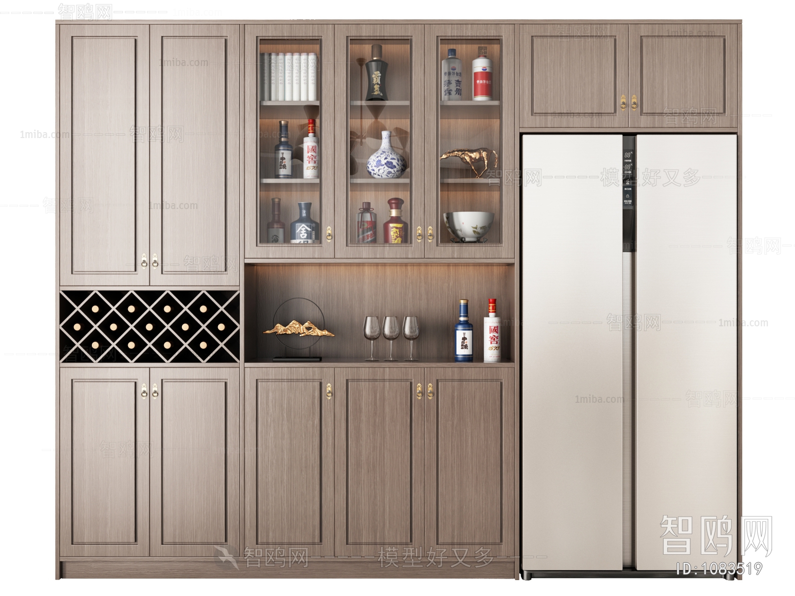 New Chinese Style Wine Cabinet