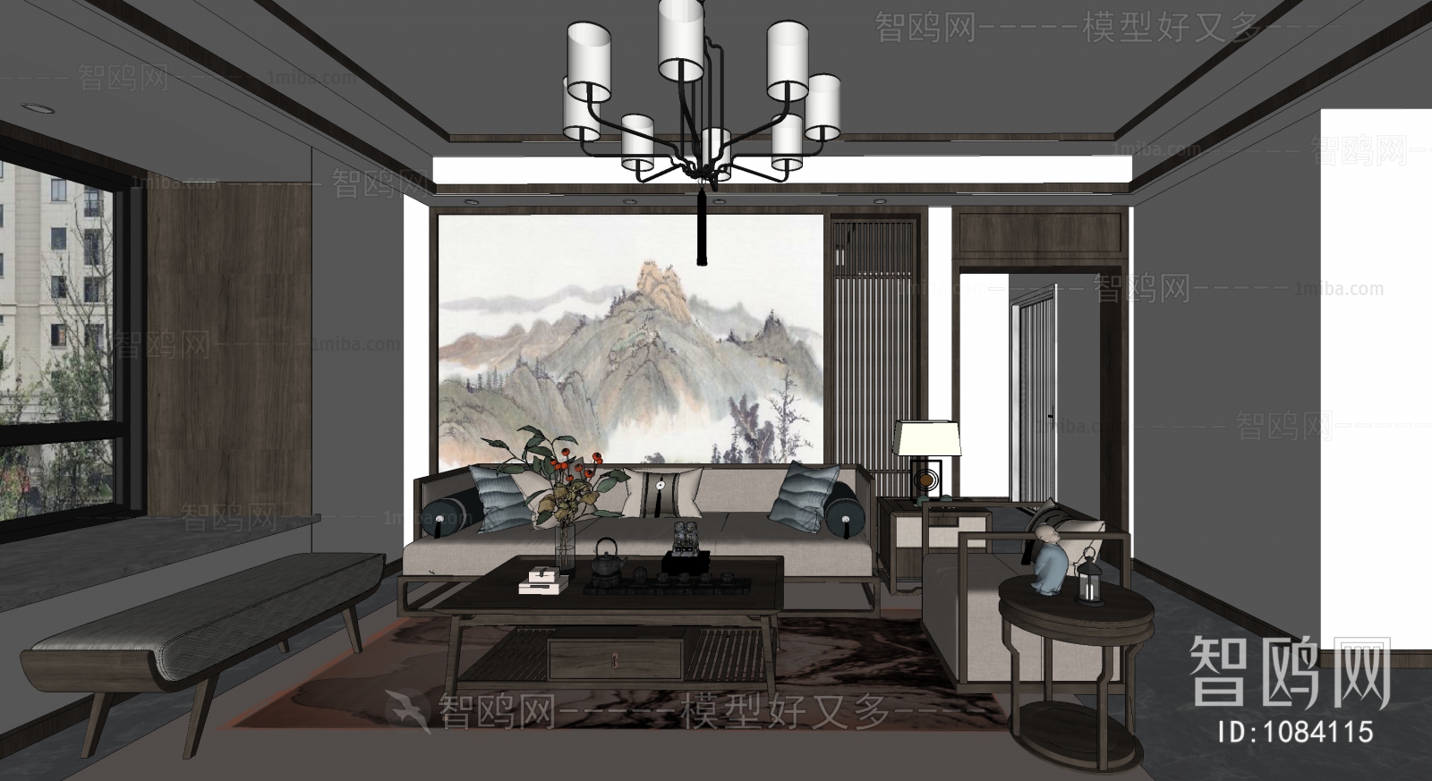 New Chinese Style A Living Room