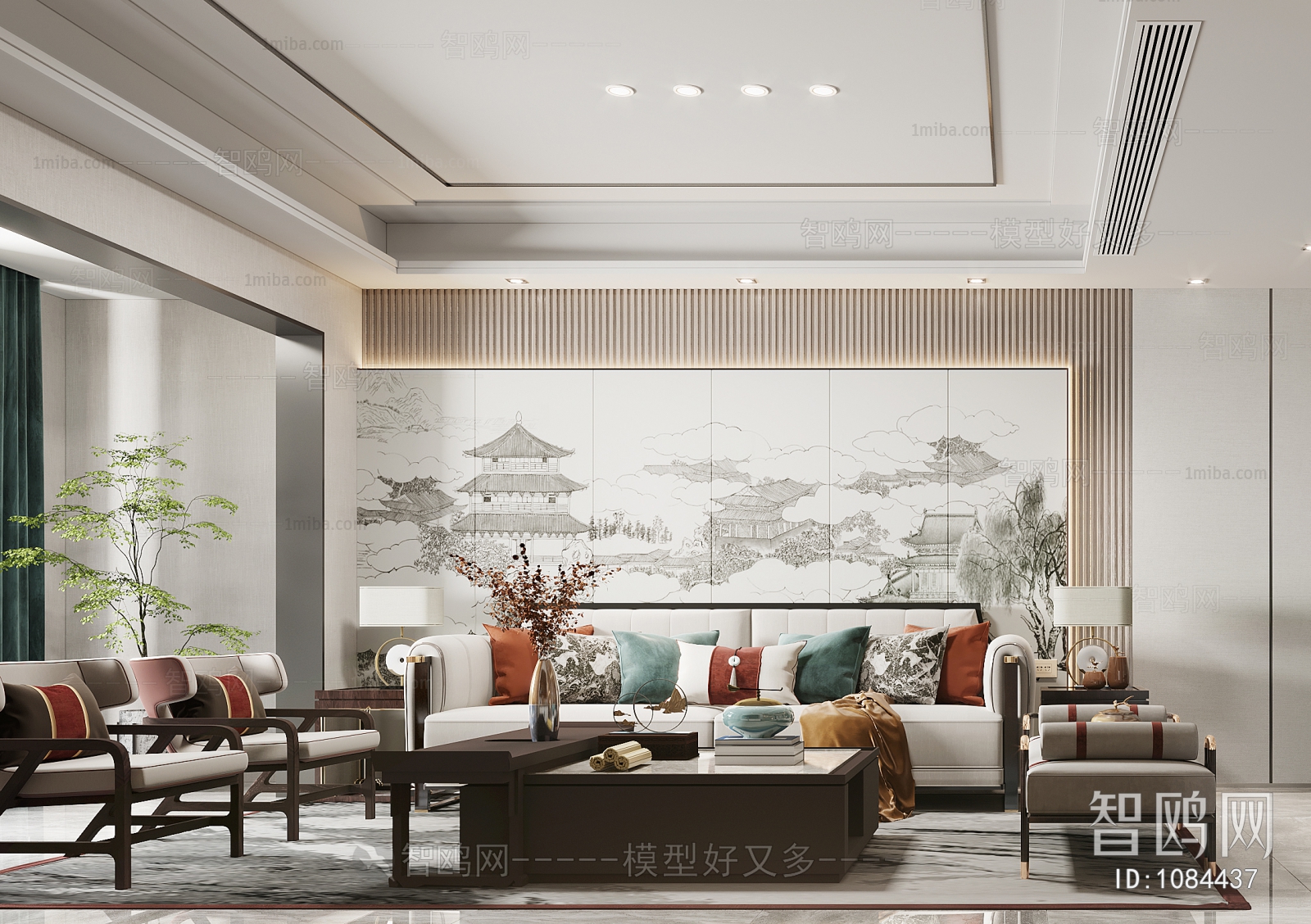 New Chinese Style A Living Room