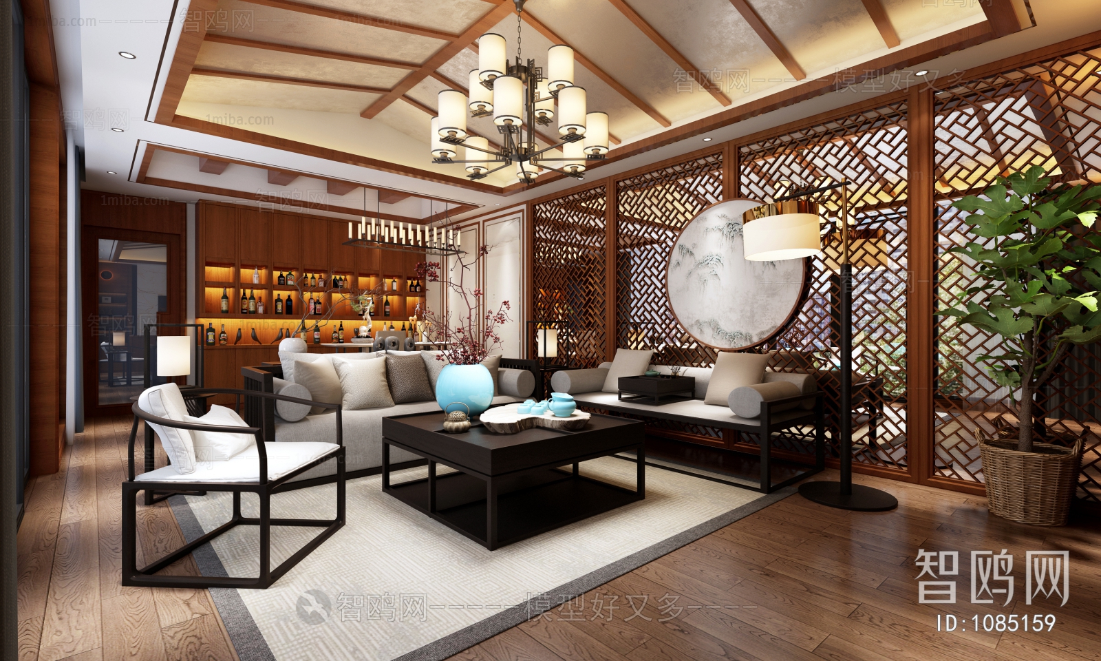 New Chinese Style A Living Room