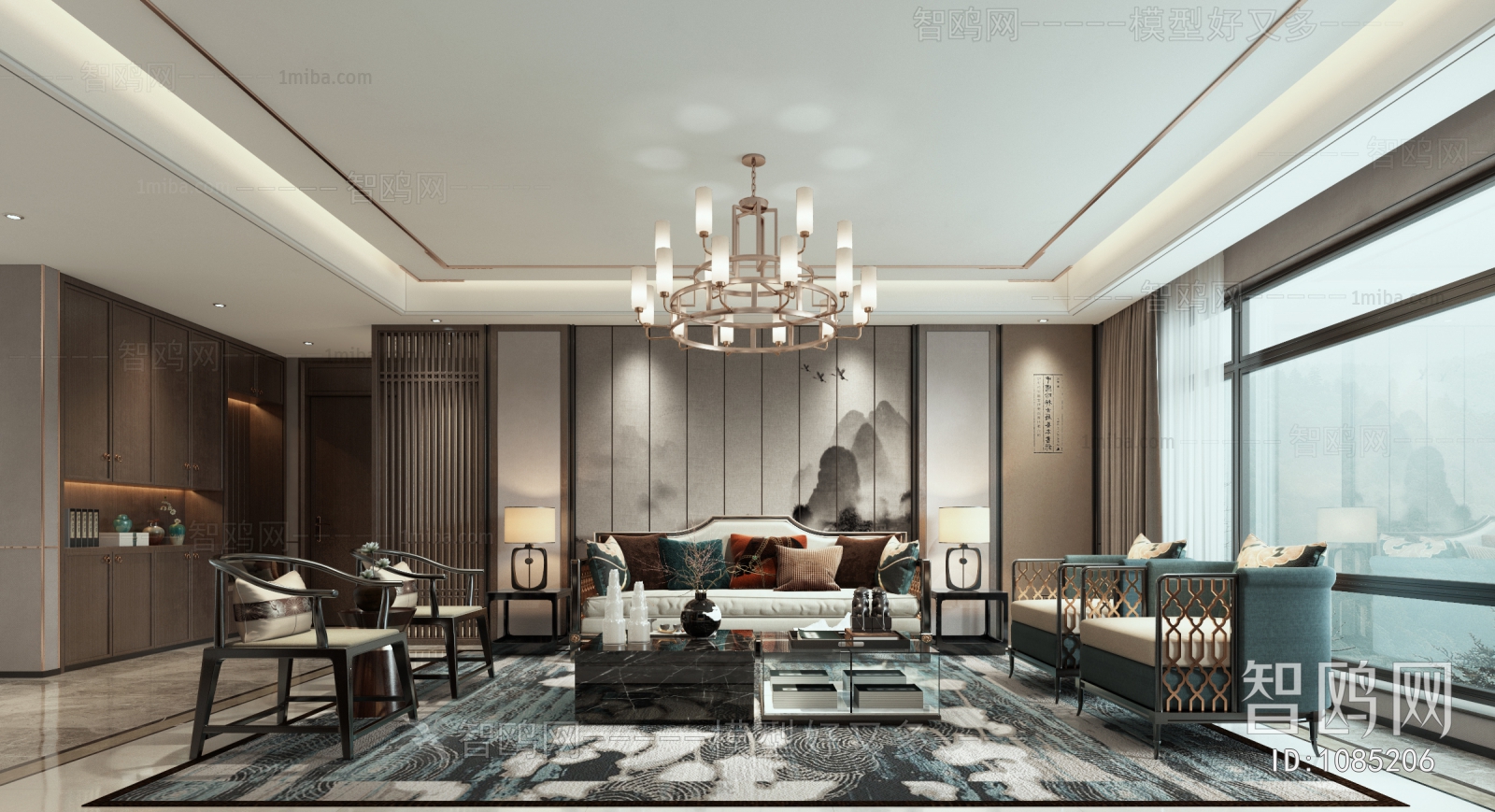 New Chinese Style A Living Room