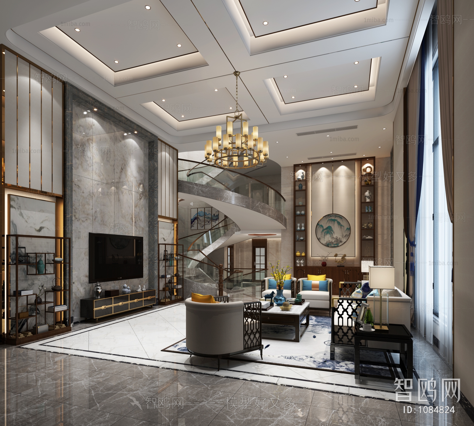 New Chinese Style A Living Room