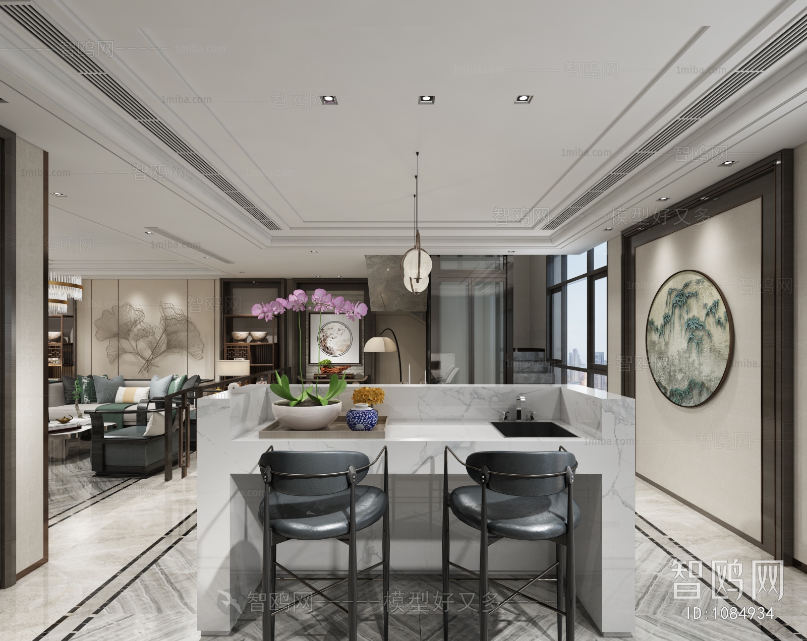 New Chinese Style A Living Room