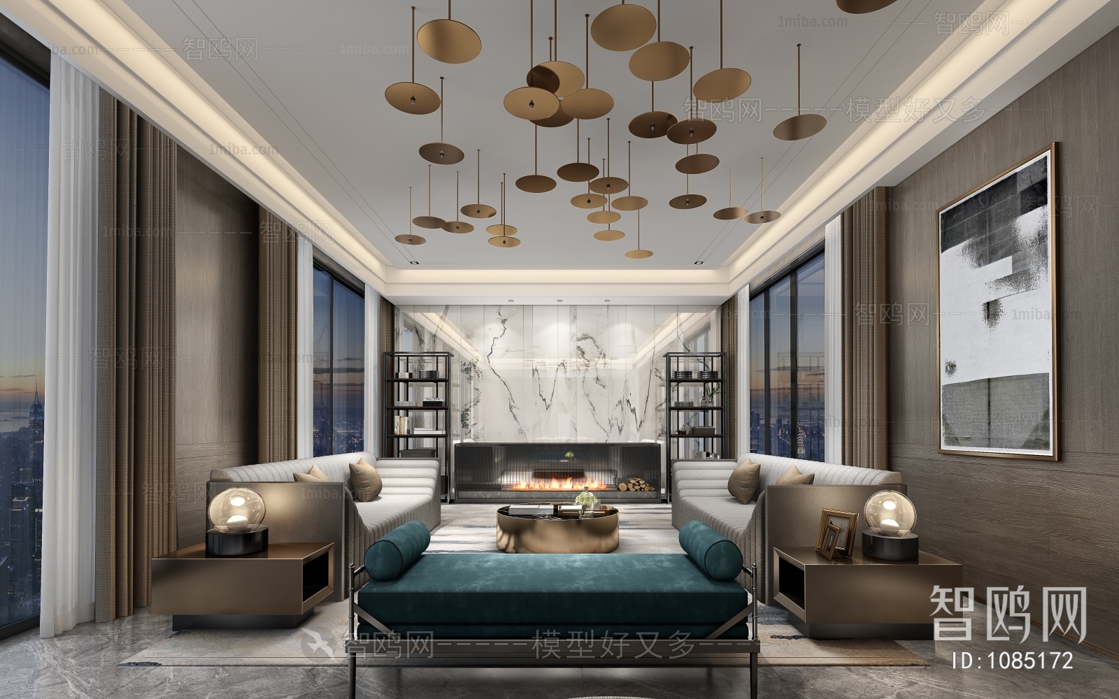 New Chinese Style A Living Room