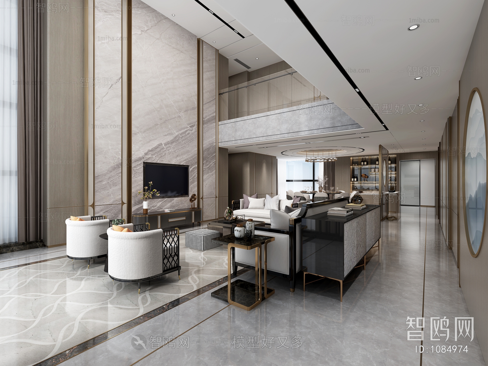 New Chinese Style A Living Room