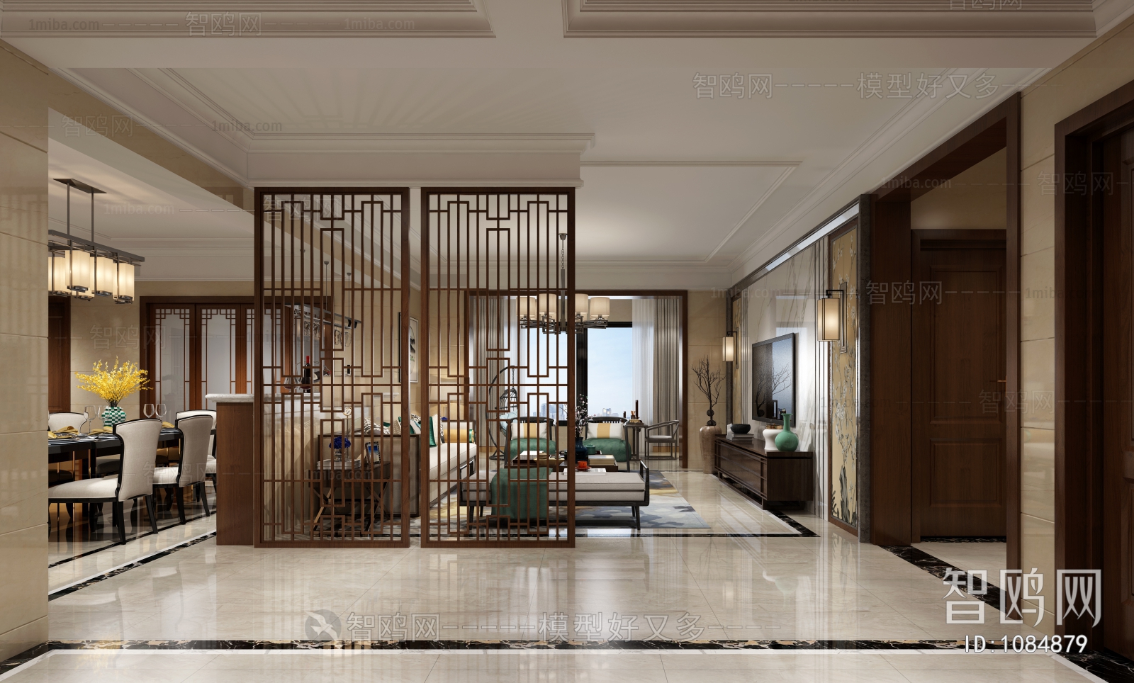 New Chinese Style A Living Room