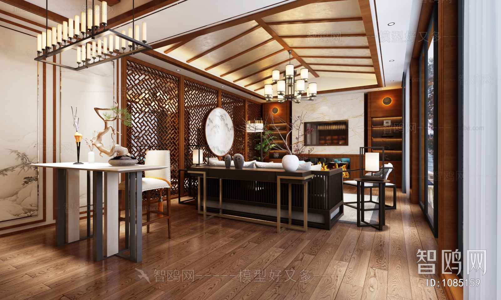 New Chinese Style A Living Room