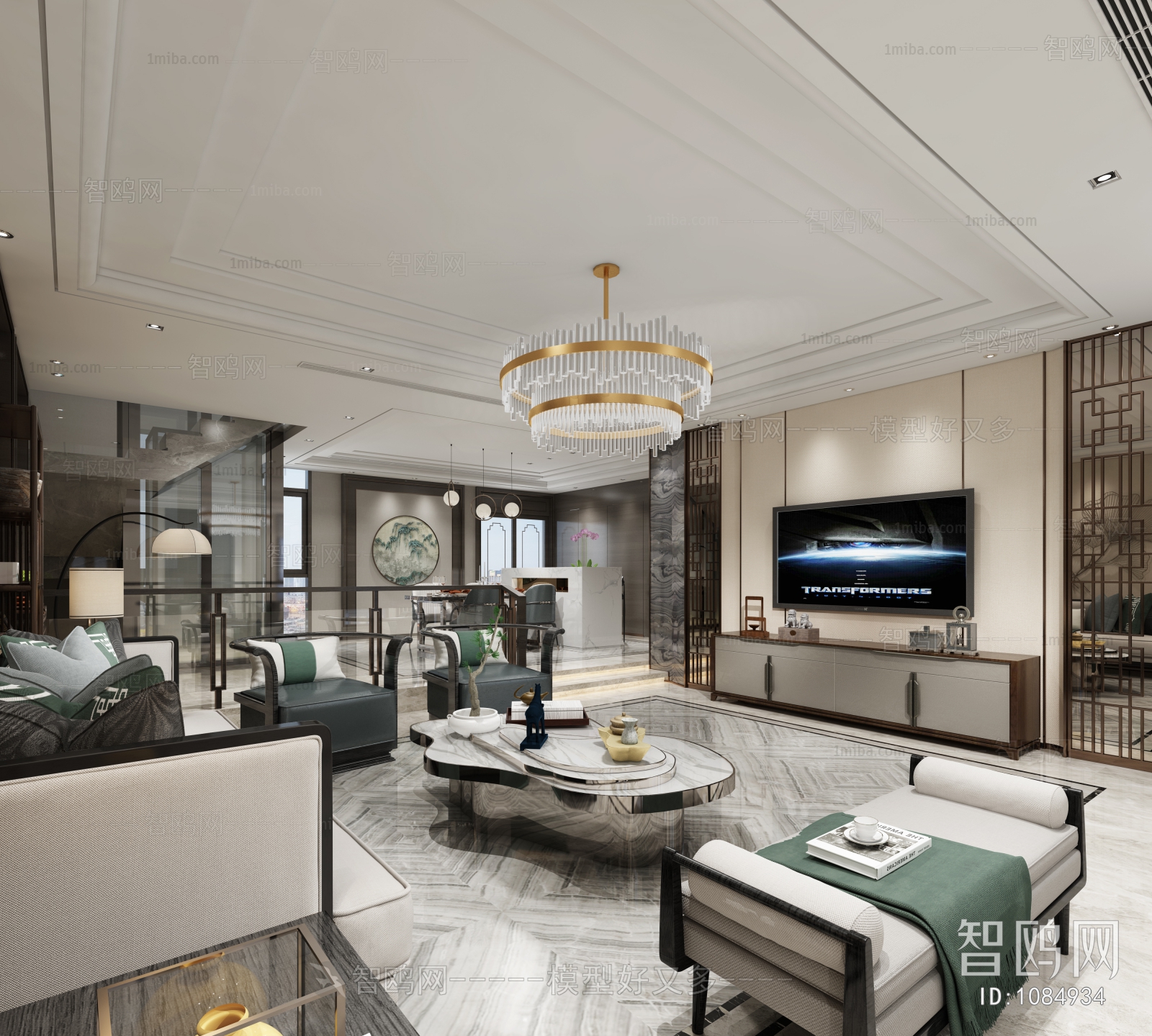 New Chinese Style A Living Room