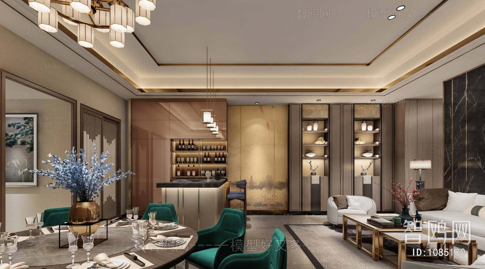 New Chinese Style A Living Room