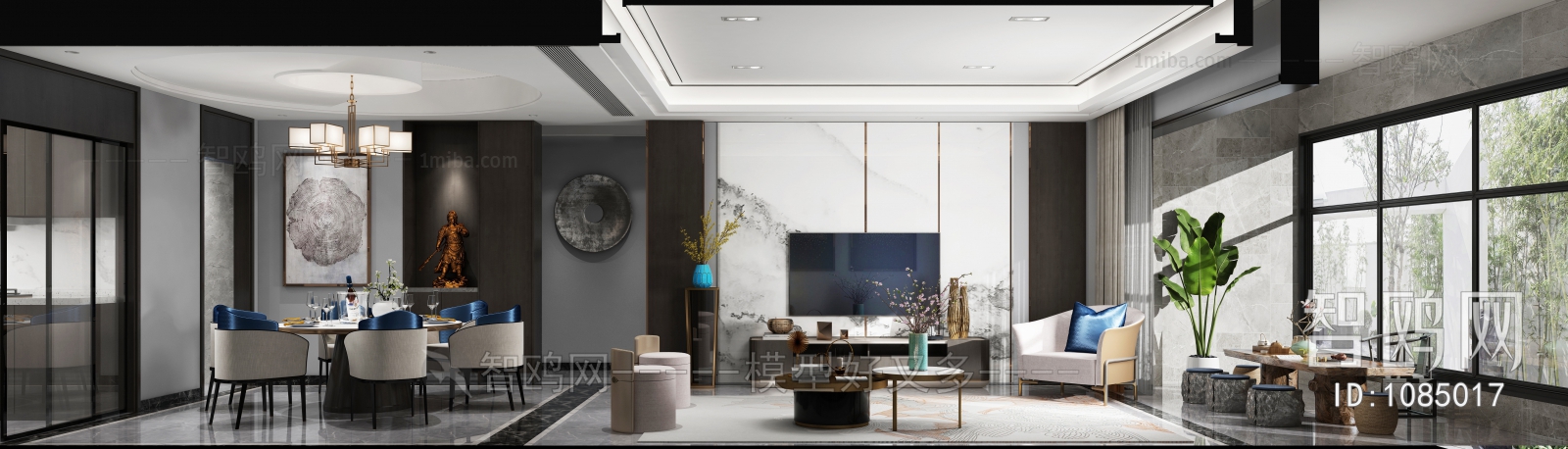 New Chinese Style A Living Room