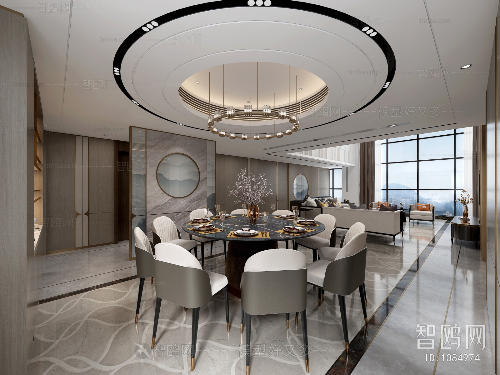 New Chinese Style A Living Room