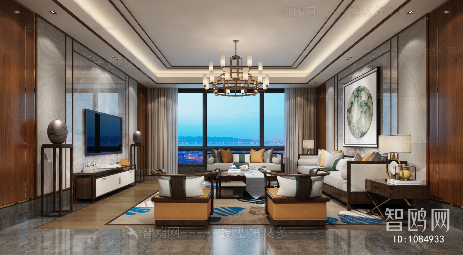 New Chinese Style A Living Room