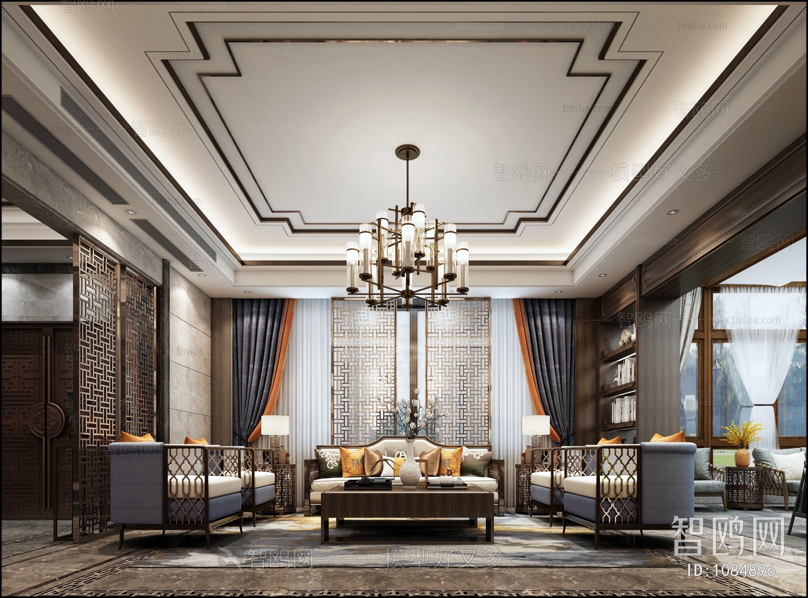 New Chinese Style A Living Room