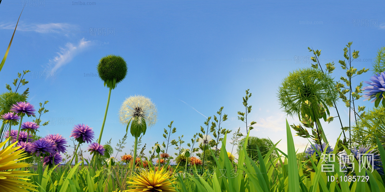 Modern Flowers And Grass