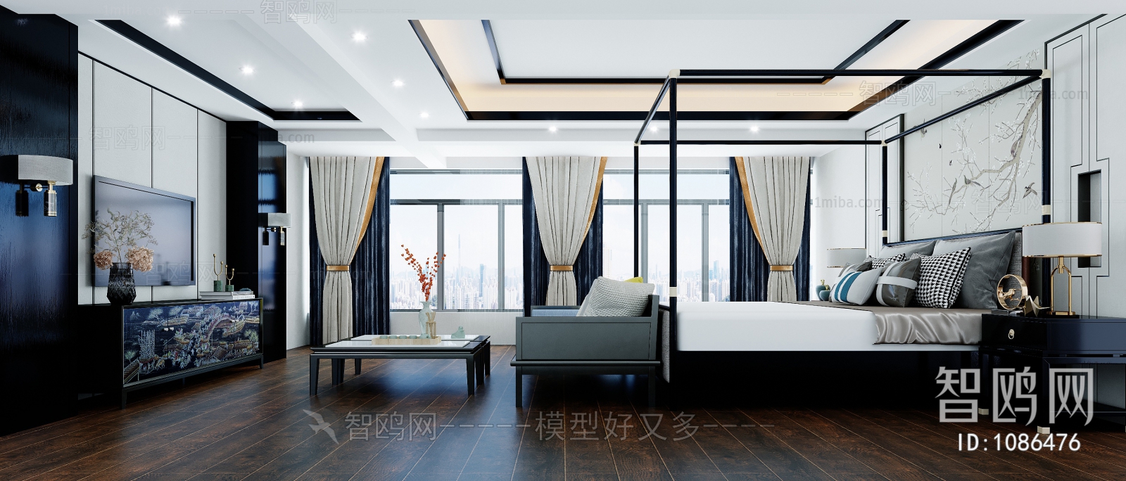 New Chinese Style Bedroom