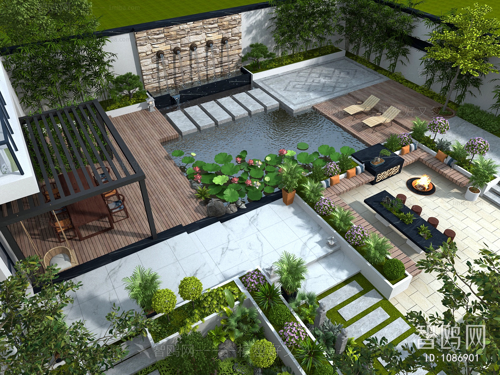 New Chinese Style Courtyard/landscape