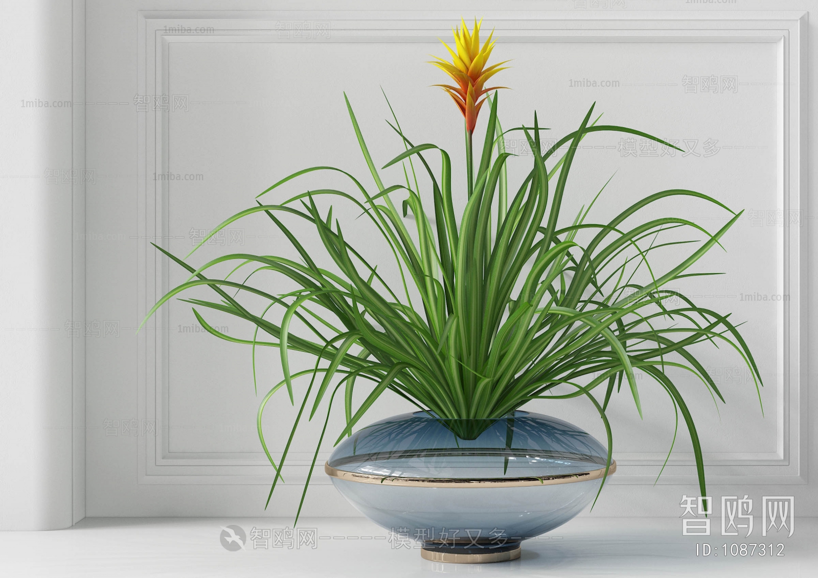 Modern Potted Green Plant