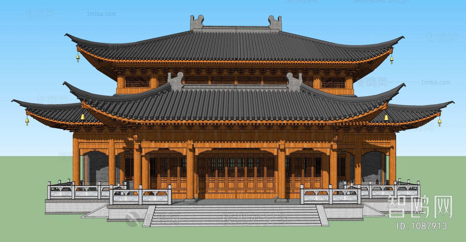 中式古建筑 大雄宝殿