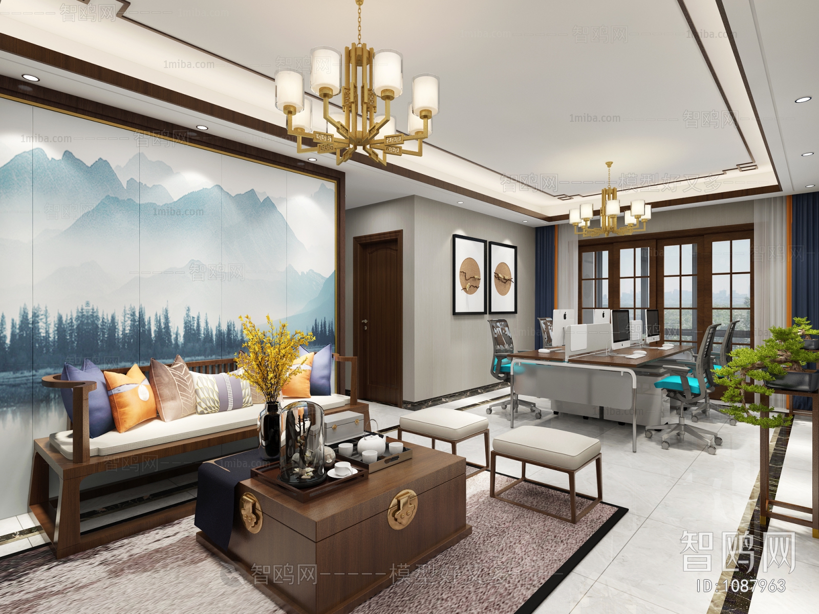 New Chinese Style A Living Room