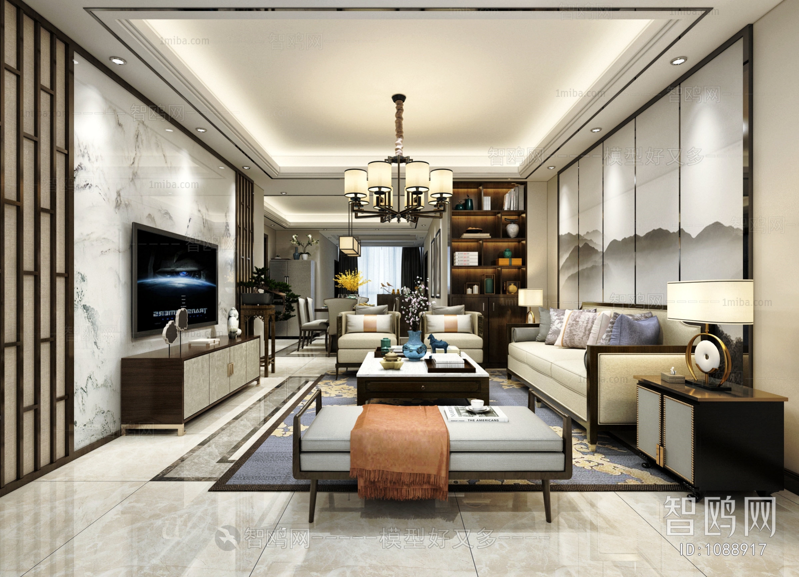 New Chinese Style A Living Room