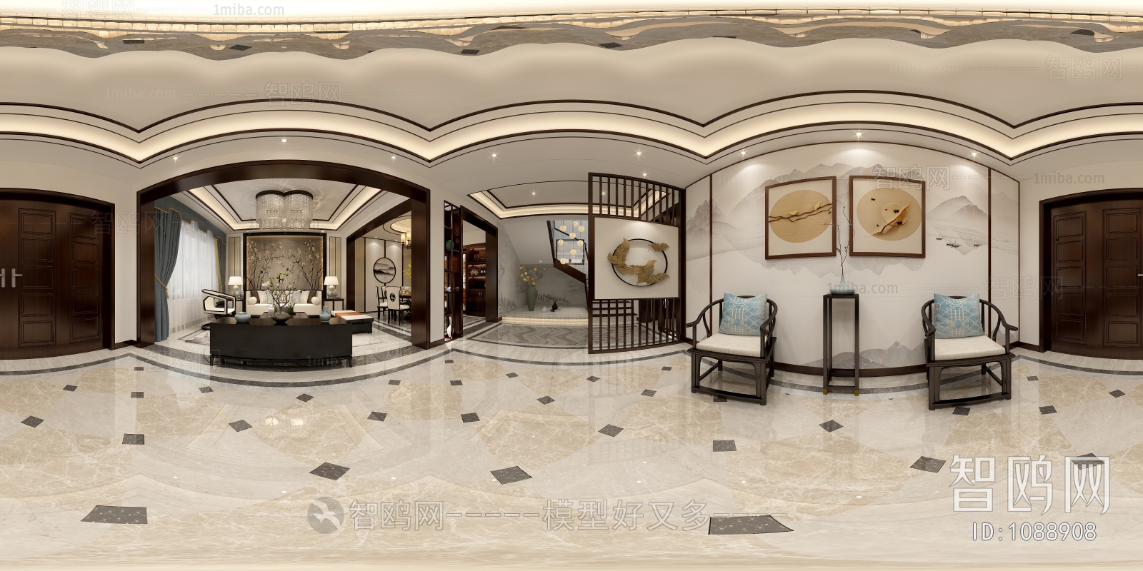 New Chinese Style A Living Room