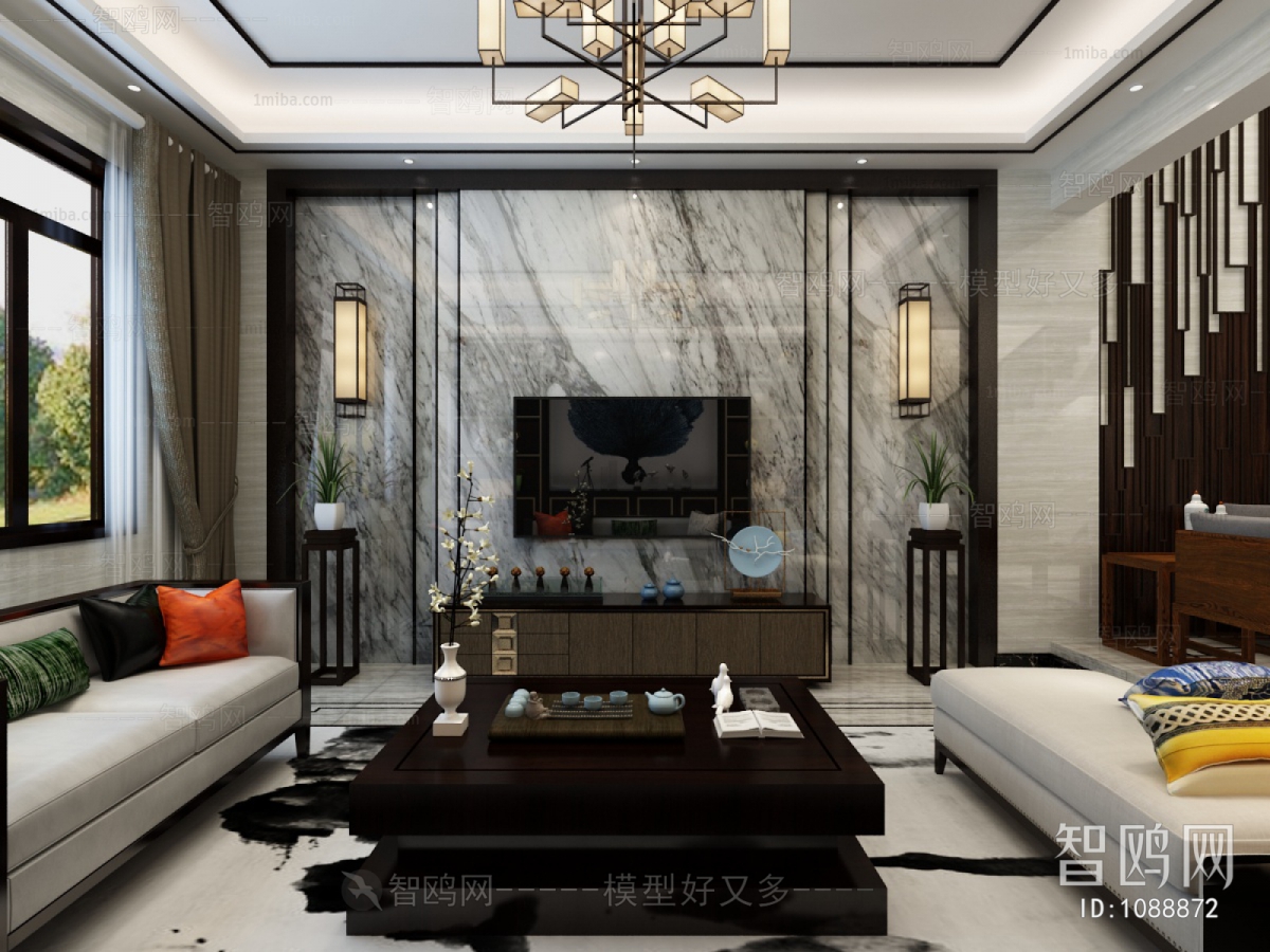 New Chinese Style A Living Room