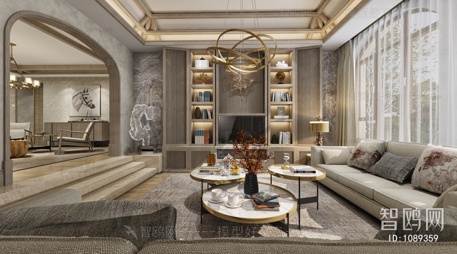 New Chinese Style A Living Room