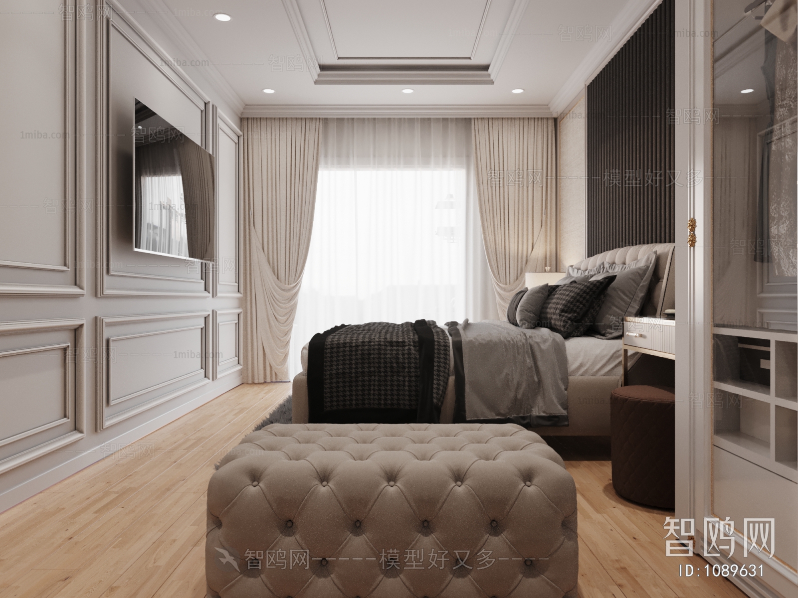 Simple European Style Bedroom