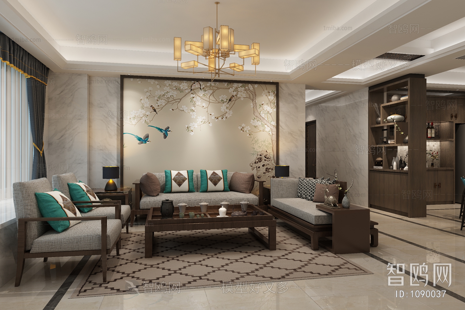 New Chinese Style A Living Room