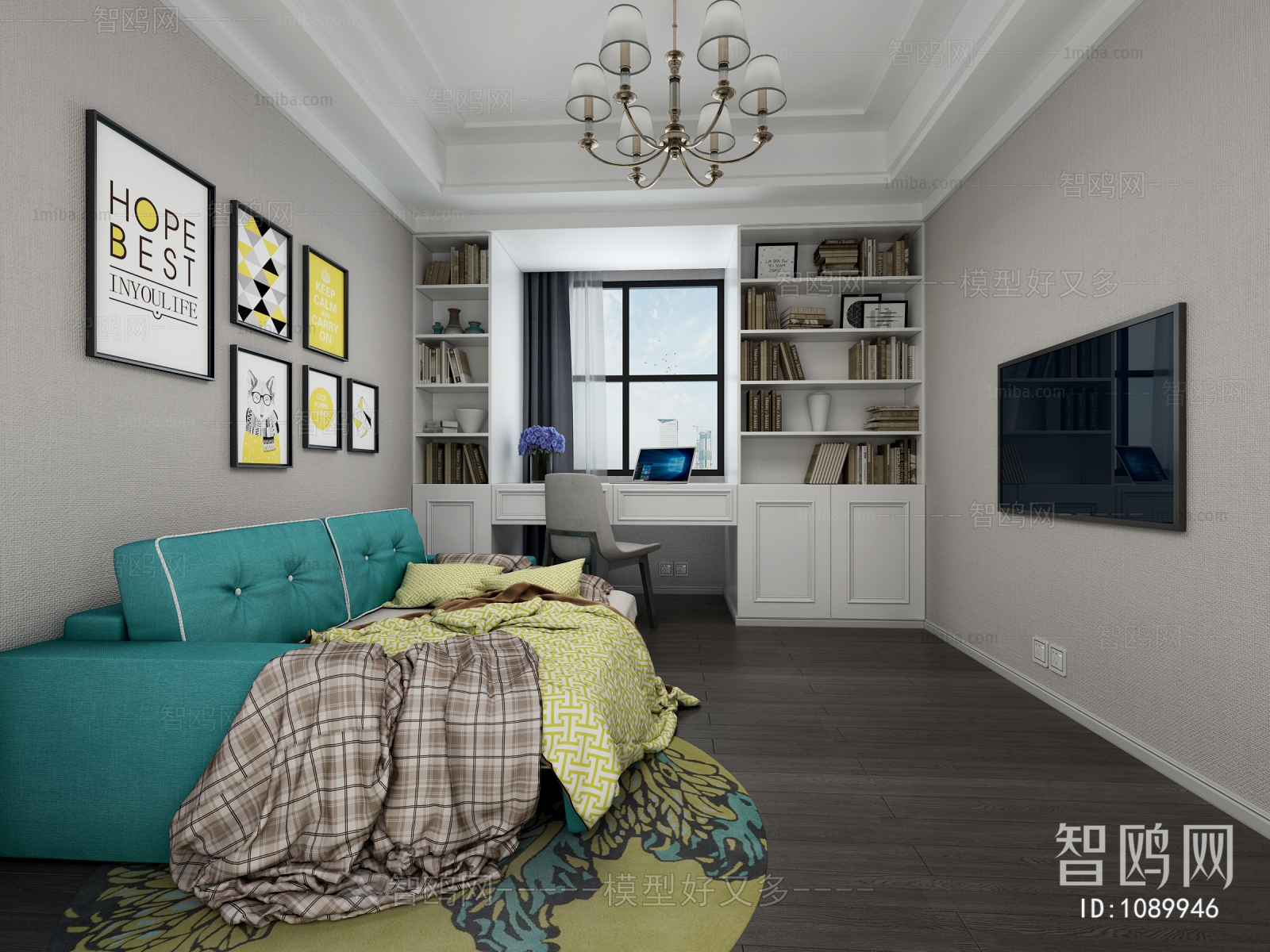 Simple European Style Study Space