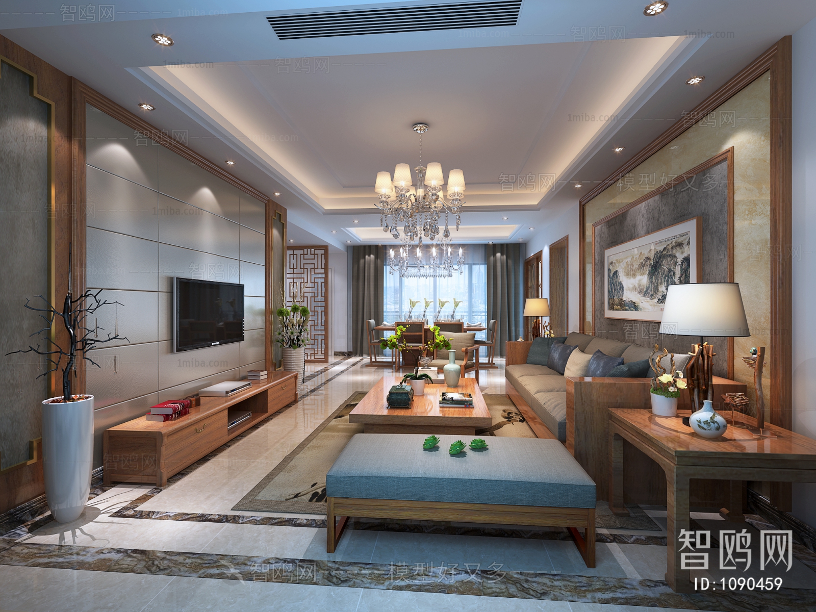 New Chinese Style A Living Room