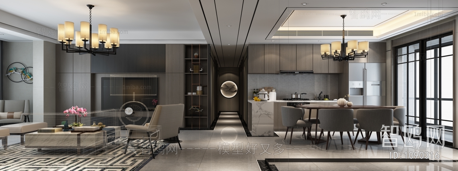 New Chinese Style A Living Room