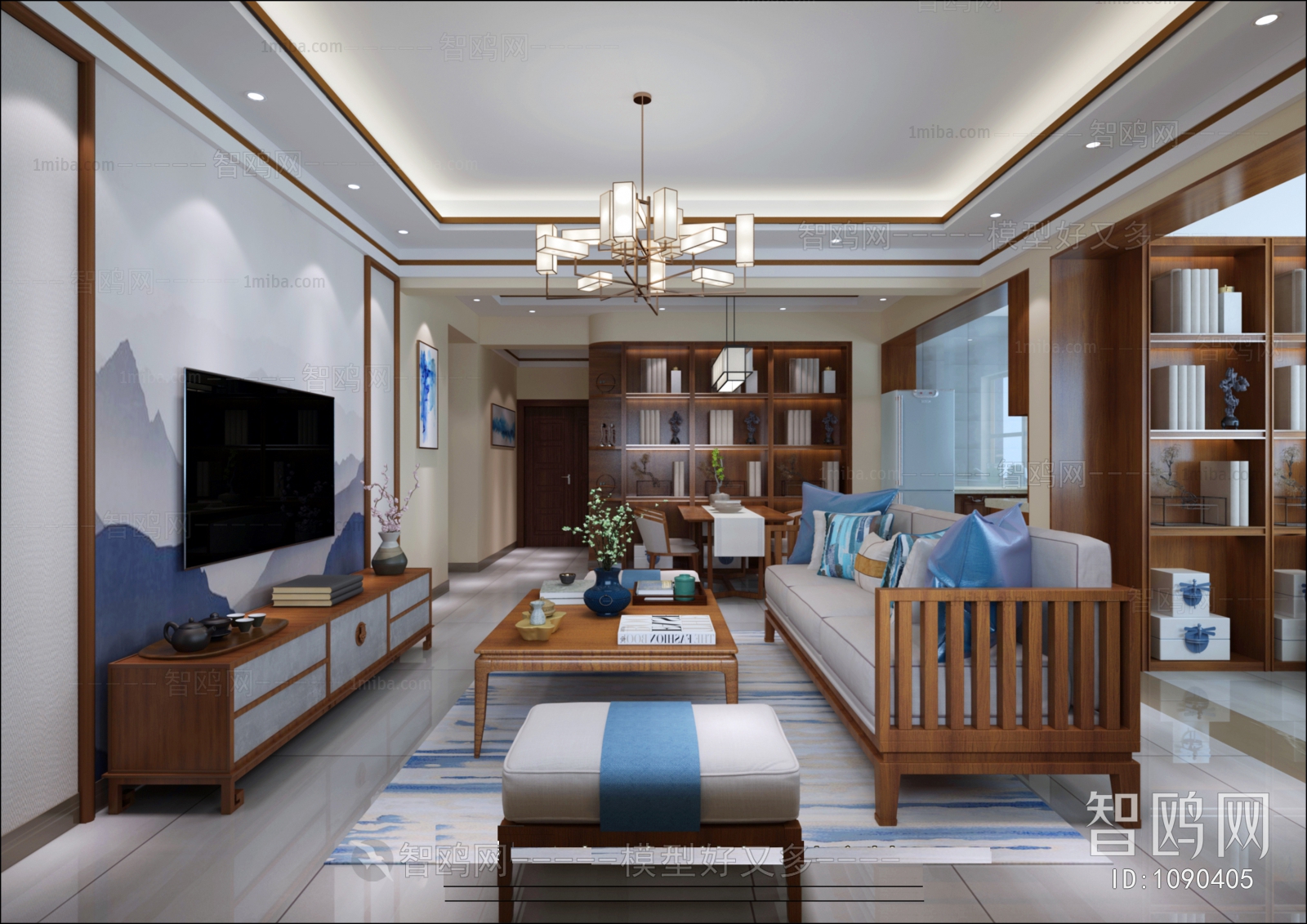 New Chinese Style A Living Room