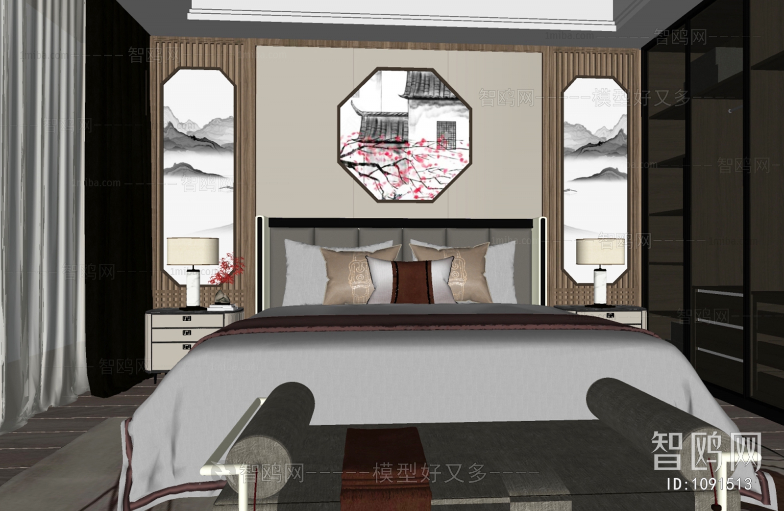 New Chinese Style Bedroom