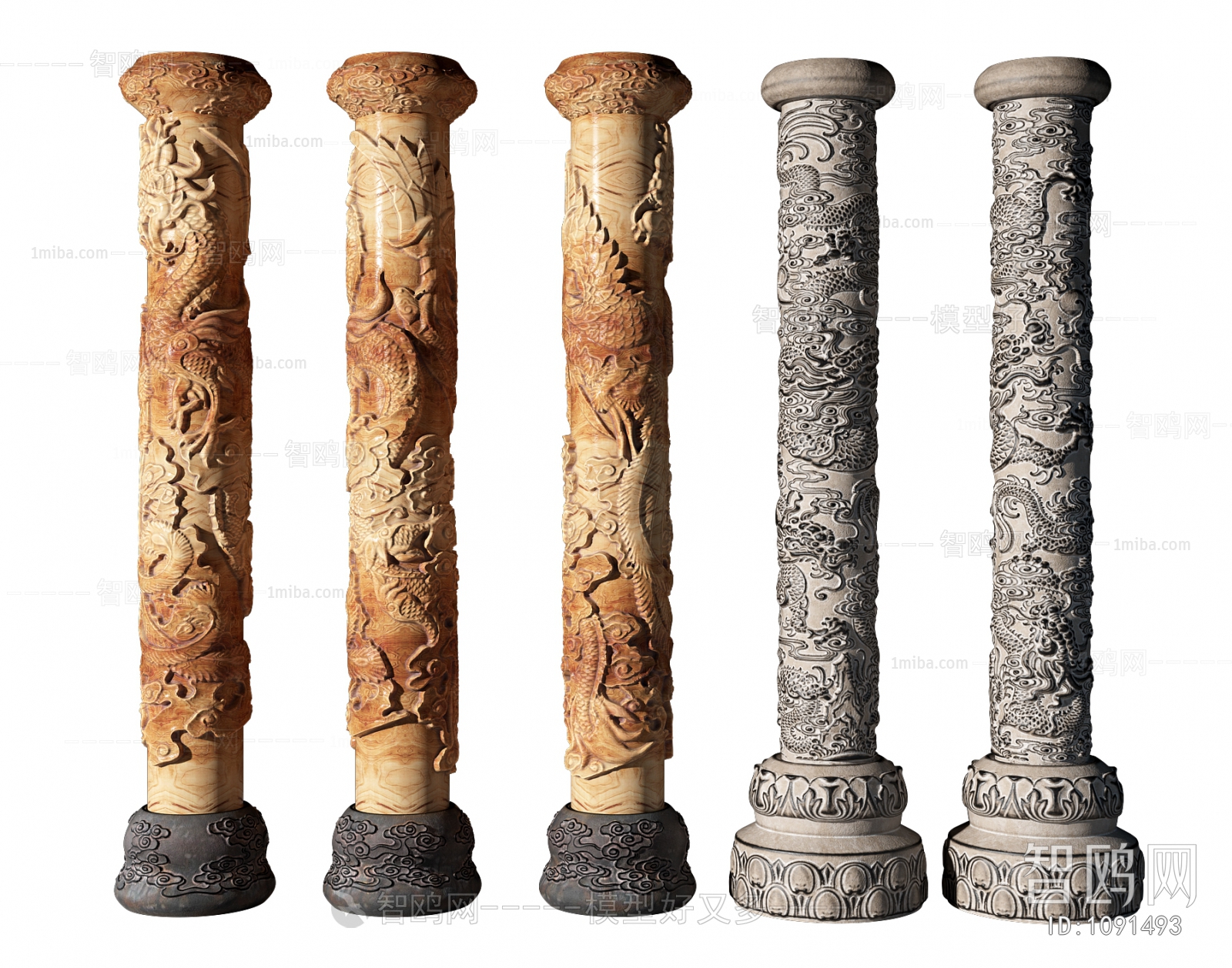 中式石雕柱子