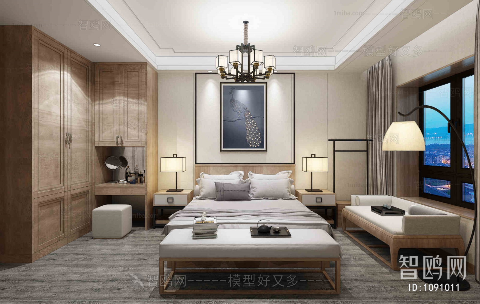 New Chinese Style Bedroom