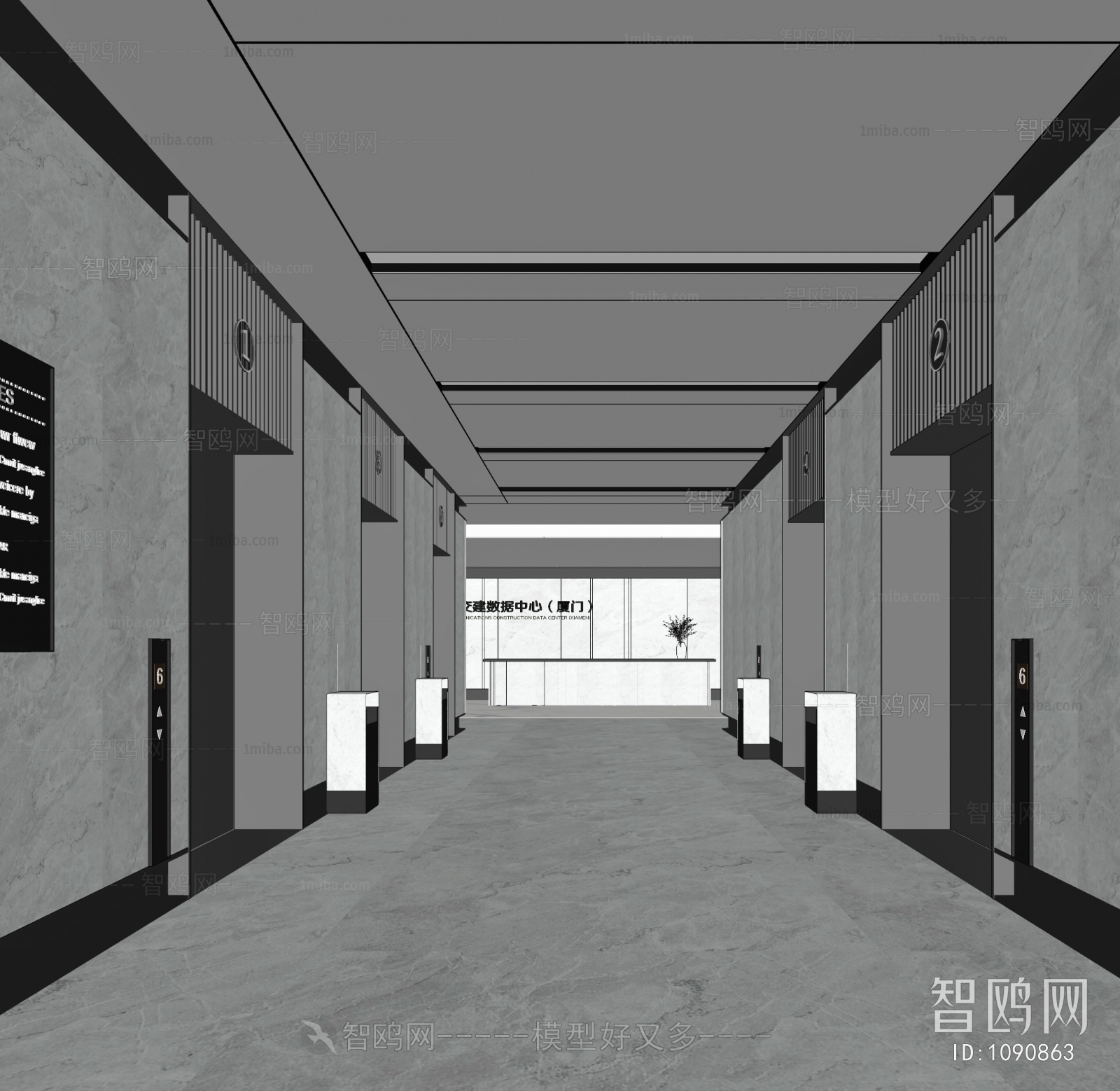 Modern Office Elevator Hall