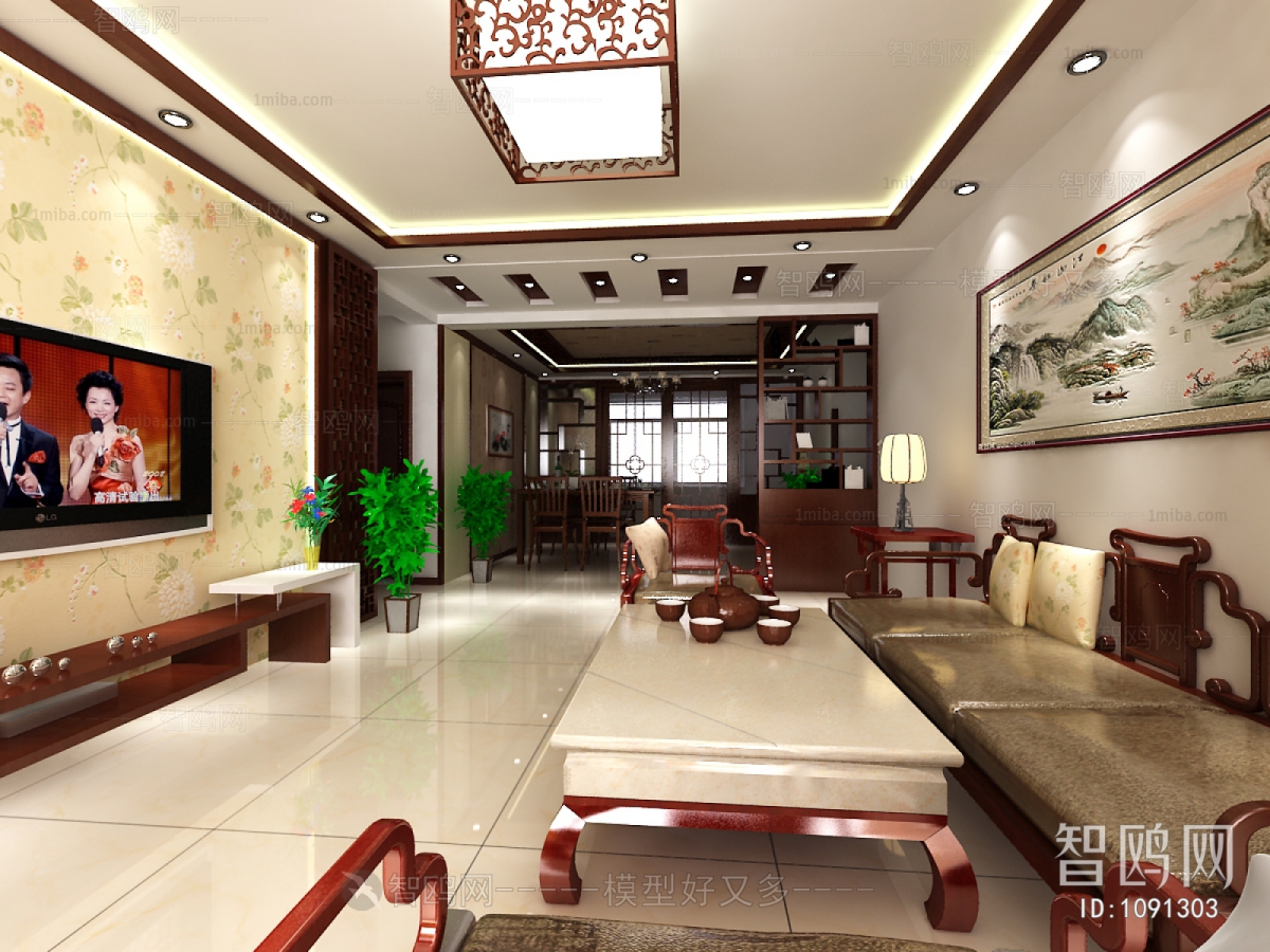 New Chinese Style A Living Room