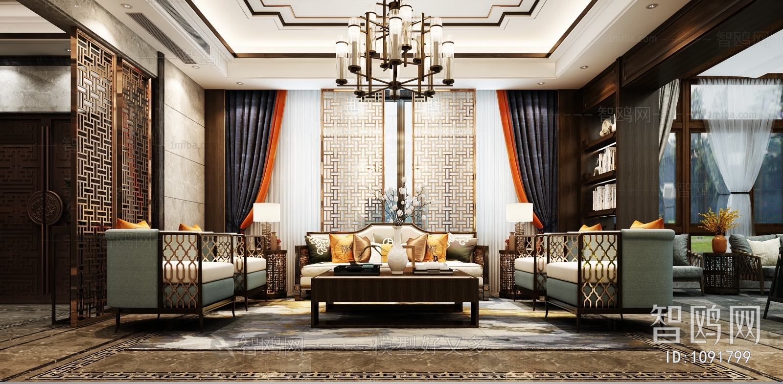 New Chinese Style A Living Room