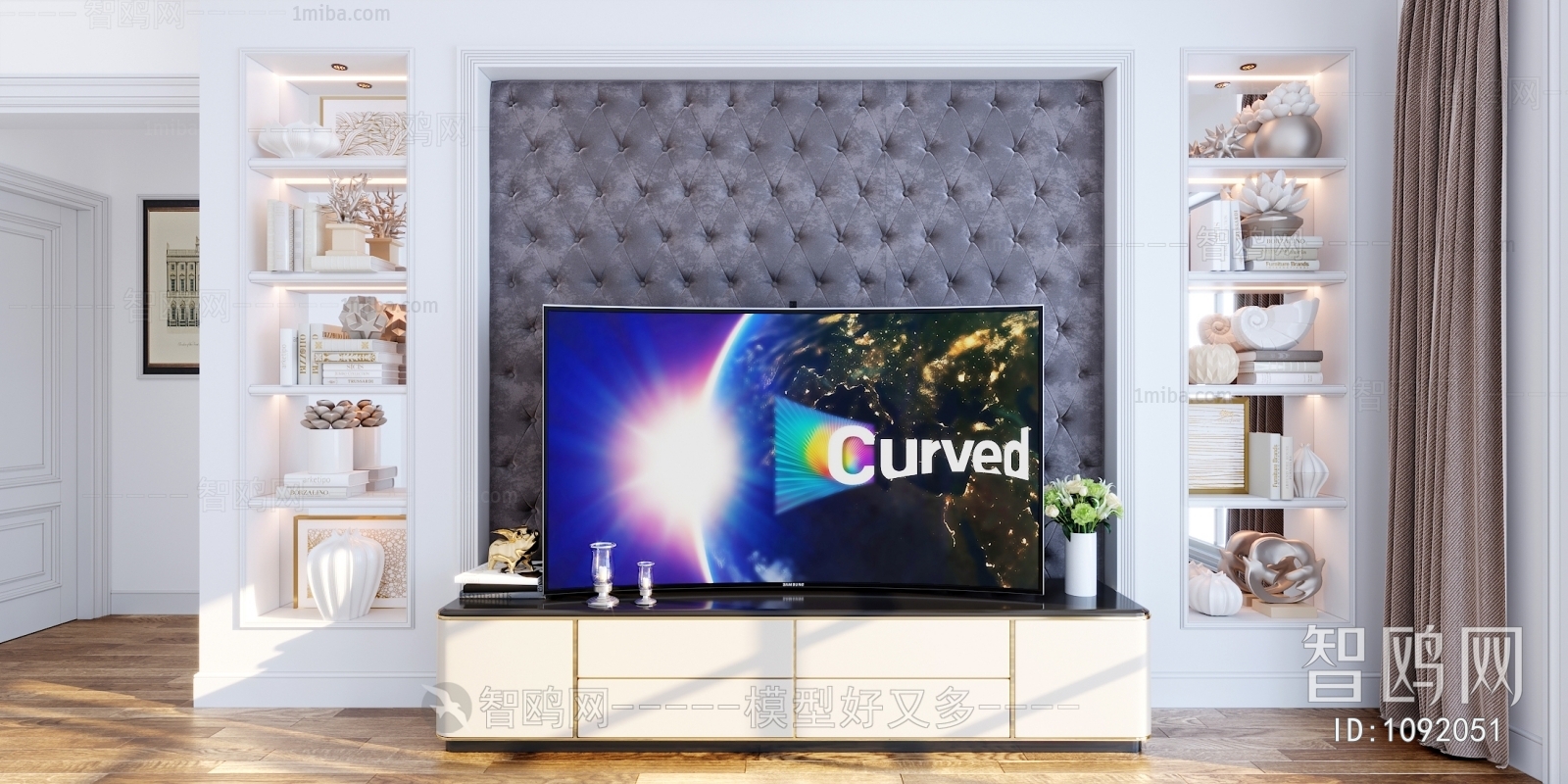 Simple European Style TV Cabinet