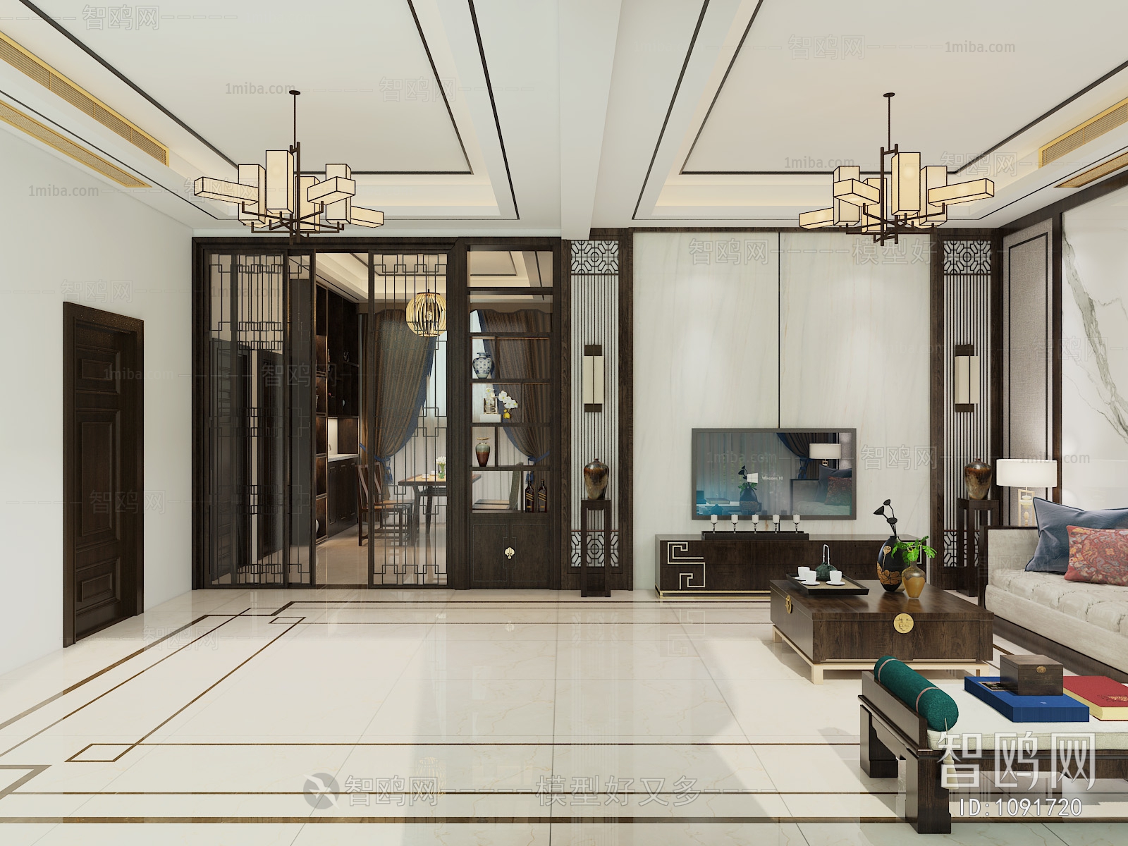 New Chinese Style A Living Room