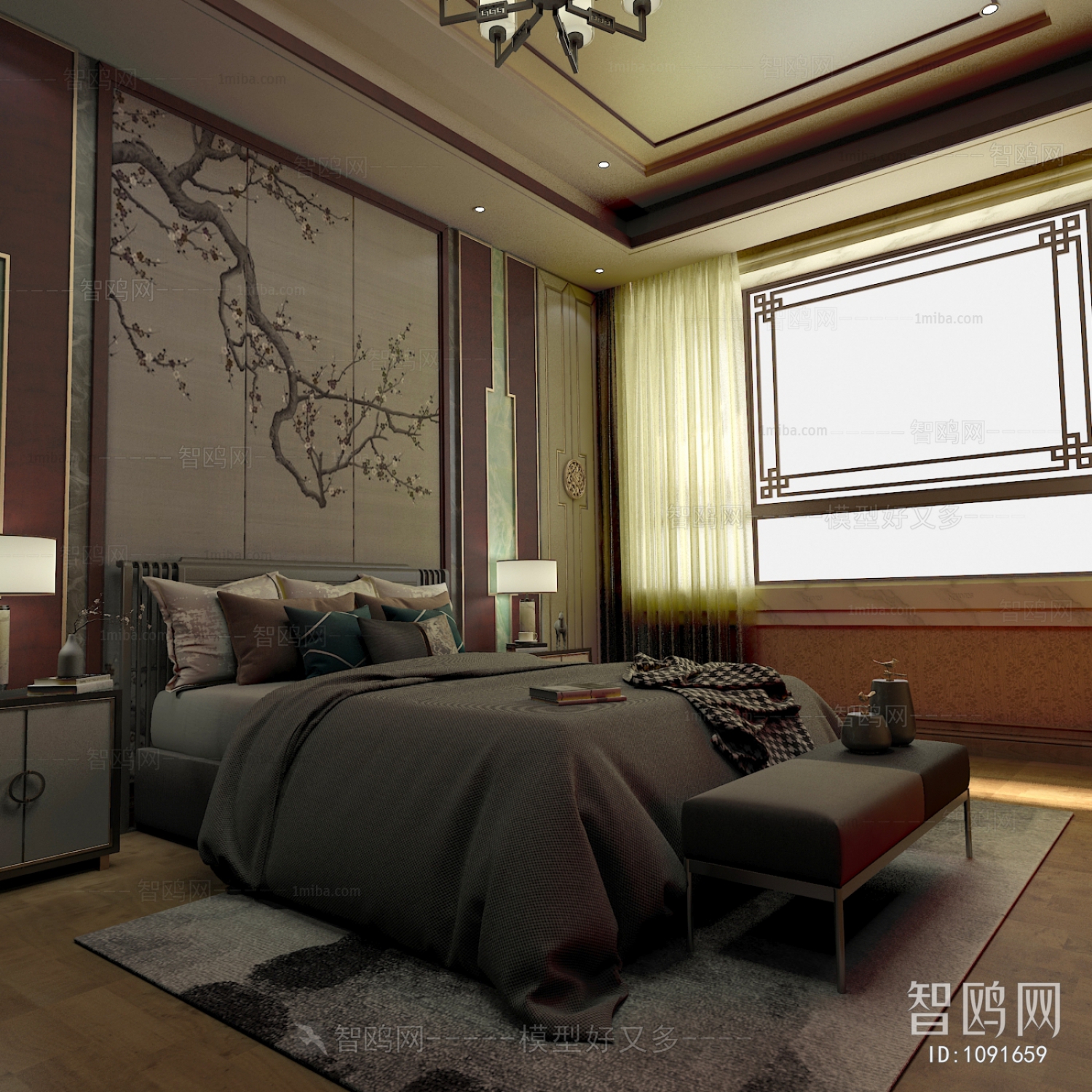 New Chinese Style Bedroom