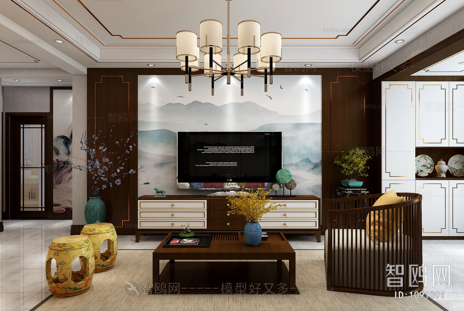 New Chinese Style A Living Room