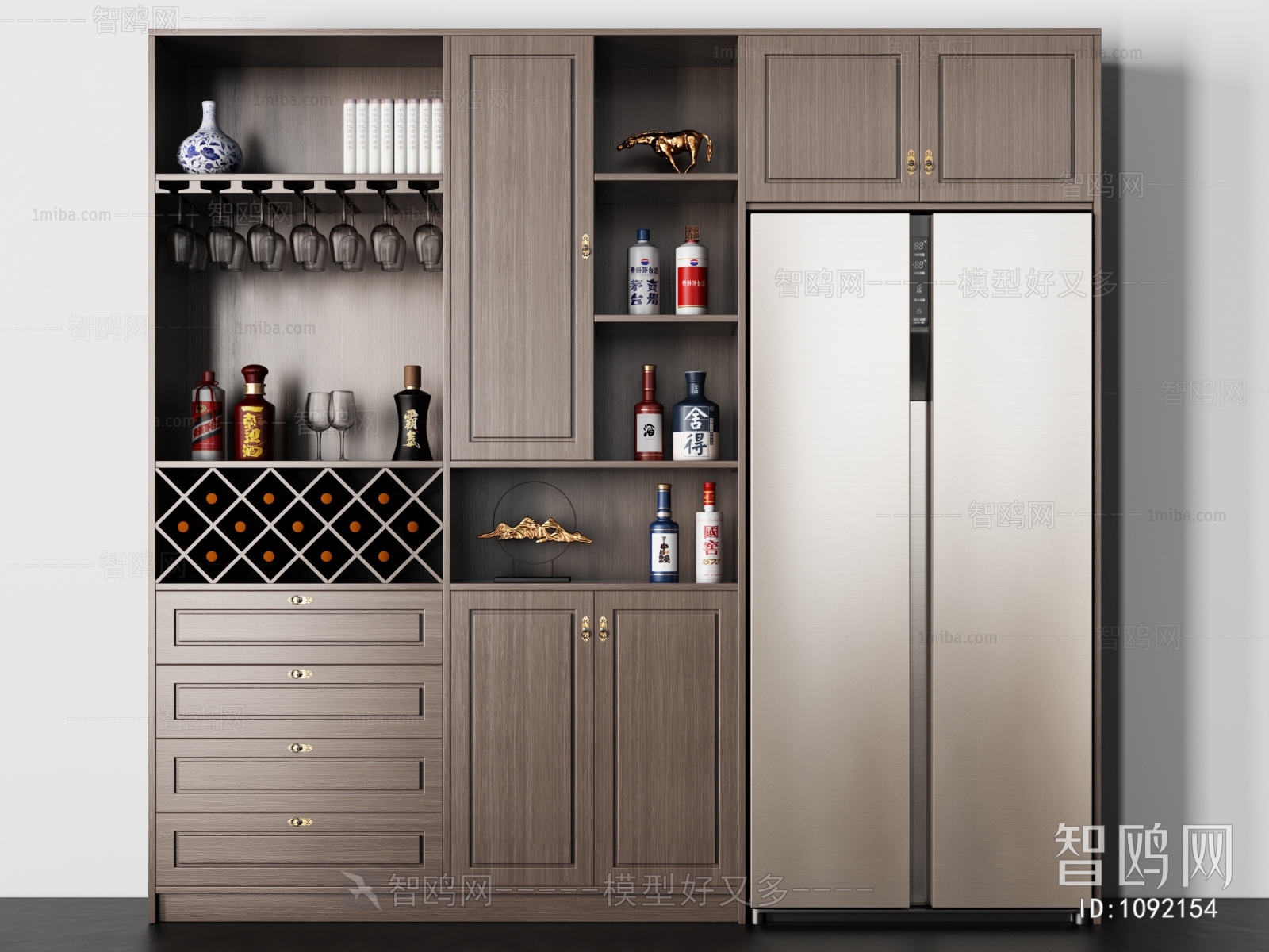 New Chinese Style Wine Cabinet