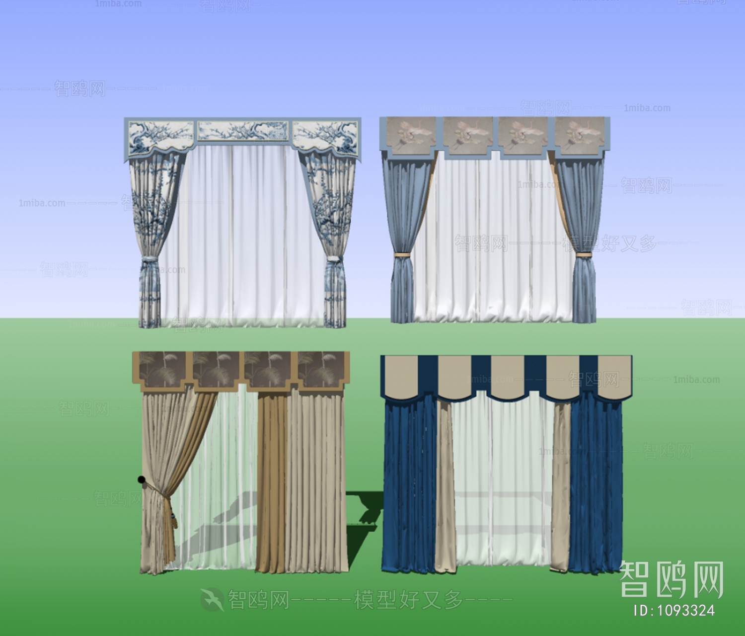 新中式窗帘组合
