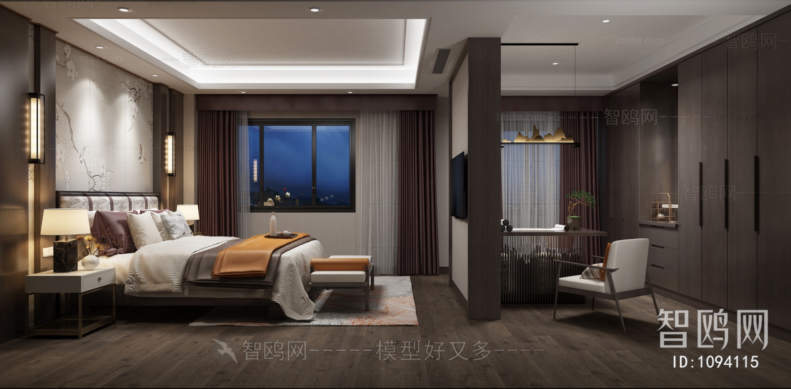 New Chinese Style Bedroom