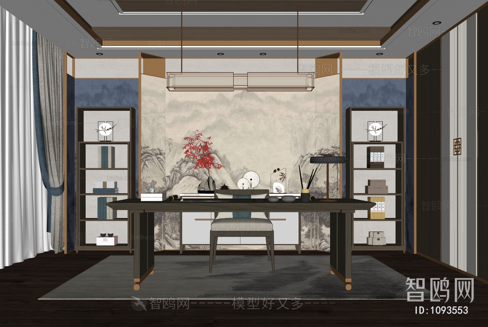 New Chinese Style Study Space