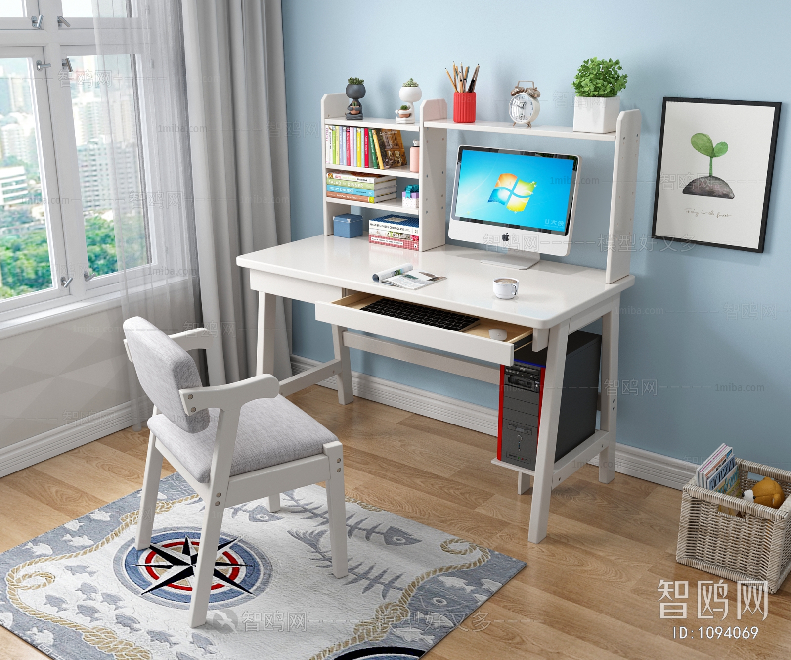 Nordic Style Computer Desk And Chair