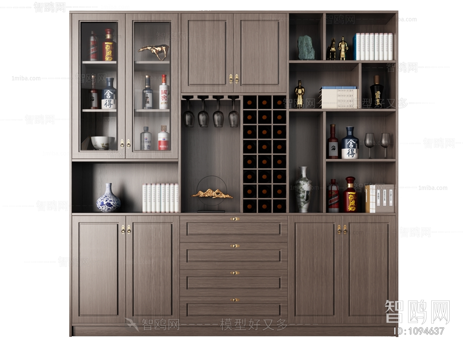 New Chinese Style Wine Cabinet